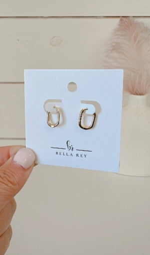 18k Gold Plated Earrings-Huggies Hoops