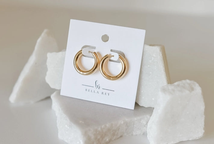 Indy 18k Gold Plated Chunky Hoops