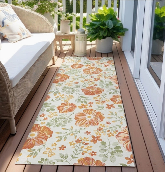 Floral Coastal Indoor/Outdoor Reversible Area Rug (multiple colors available)
