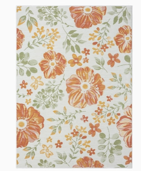 Floral Coastal Indoor/Outdoor Reversible Area Rug (multiple colors available)