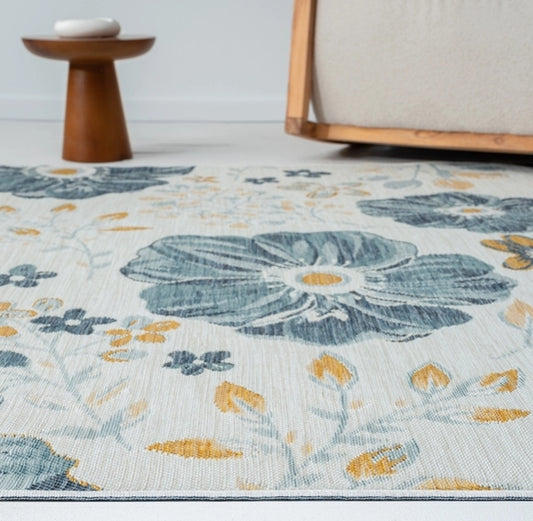 Floral Coastal Indoor/Outdoor Reversible Area Rug (multiple colors available)