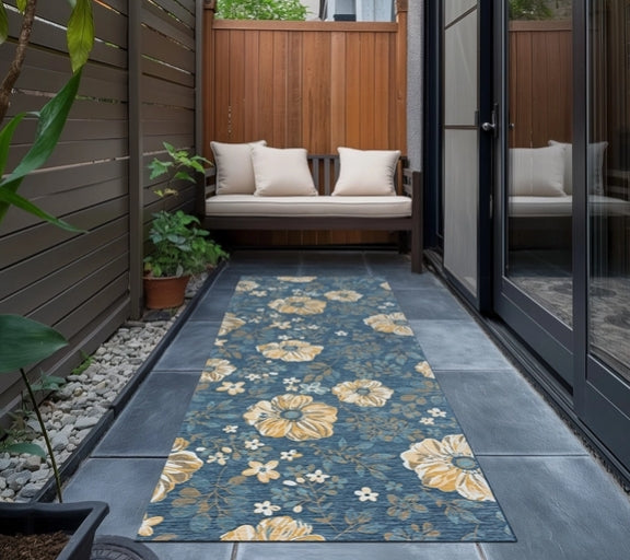 Floral Coastal Indoor/Outdoor Reversible Area Rug (multiple colors available)